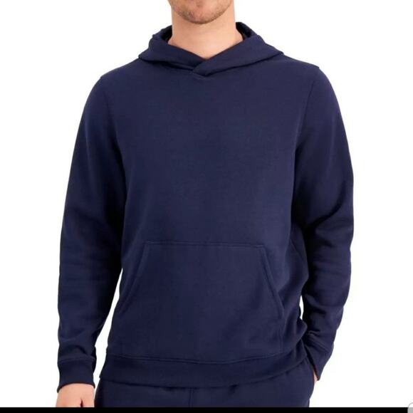 NWT ID Ideology Mens Solid Fleece Hoodie Navy Blazer - Picture 1 of 8
